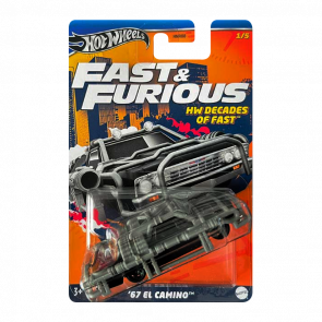 Тематична Машинка Hot Wheels `67 El Camino Decades of Fast & Furious 1:64 HNR88/HRW41 Black - Retromagaz