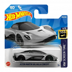 Машинка Базовая Hot Wheels 007 60 Years of Bond No Time to Die Aston Martin Valhalla Concept Screen Time 1:64 HCV69 Silver - Retromagaz