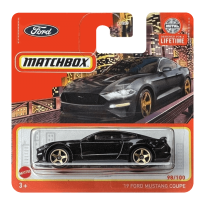 Машинка Велике Місто Matchbox 19 Ford Mustang Coupe Metro 1:64 JFN11 Black - Retromagaz