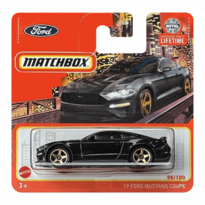 Машинка Велике Місто Matchbox 19 Ford Mustang Coupe Metro 1:64 JFN11 Black - Retromagaz