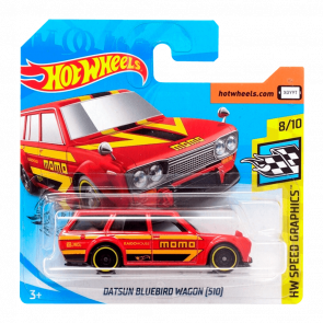 Машинка Базовая Hot Wheels Datsun Bluebird Wagon (510) Speed Graphics 1:64 GHC90 Red - Retromagaz