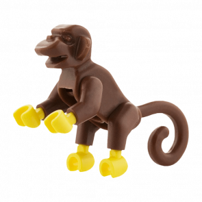 Фигурка Lego Земля Monkey with Yellow Hands and Feet Animals 2550c01 1 4217846 4526876 4660881 Reddish Brown Б/У