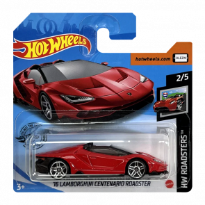 Машинка Базова Hot Wheels '16 Lamborghini Centenario Roadster Roadsters 1:64 GLN67 Red - Retromagaz