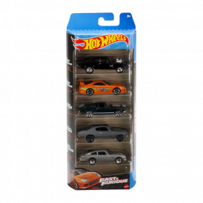 Машинка Базовая Hot Wheels Dodge Charger / Toyota Supra / Mustang / Chevelle SS / Aston Martin Fast & Furious 1:64 HLY70 HND08 Orange 5шт - Retromagaz