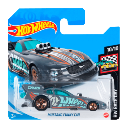 Машинка Базовая Hot Wheels Mustang Funny Car Treasure Hunts Race Day 1:64 GTC94 Dark Grey - Retromagaz