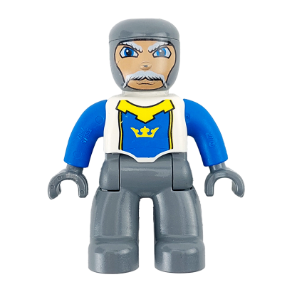 Фігурка Lego Boy Castle Dark Bluish Gray Legs White Chest Duplo 47394pb007 Б/У - Retromagaz