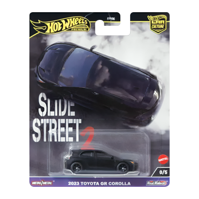 Машинка Premium Hot Wheels 2023 Toyota GR Corolla Chase Slide Street 1:64 HKC87 Black - Retromagaz