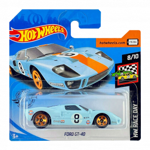 Машинка Базовая Hot Wheels Ford GT-40 Gulf Race Day 1:64 GHC55 Light Blue