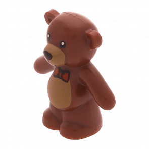 Фігурка Lego Земля Teddy Bear Black Eyes Medium Nougat Stomach and Muzzle and Red Bow Tie Animals 98382pb002 6040611 Reddish Brown Б/У