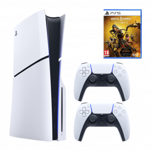 Набір Консоль Sony PlayStation 5 Slim Blu-ray 1TB White Новий  + Геймпад Бездротовий DualSense + Гра Mortal Kombat 11 Ultimate Edition Російські Субтитри - Retromagaz