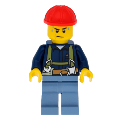 Фігурка Lego Construction 973pb1252 Worker Red Helmet Sweat Drops City cty0530 Б/У - Retromagaz