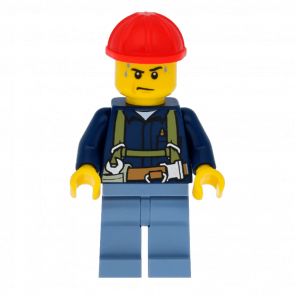 Фігурка Lego Construction 973pb1252 Worker Red Helmet Sweat Drops City cty0530 Б/У