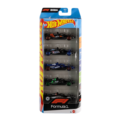 Машинка Базовая Hot Wheels 5шт Formula One F1 Race Team 1:64 JBJ78 Black - Retromagaz