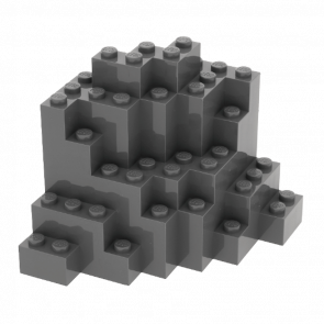 Скала Lego Панель Medium Symmetric 8 x 8 x 6 23996 6138752 Dark Bluish Grey Б/У - Retromagaz