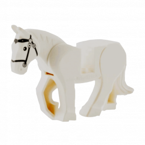 Фігурка Lego Земля Horse Movable Legs with Black Eyes White Pupils and Black Bridle Animals 10352c01pb04 1 6036454 White Б/У