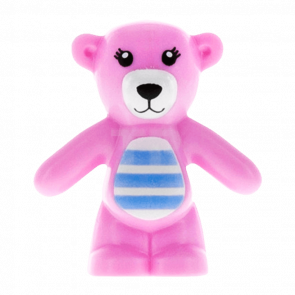 Фігурка Lego Земля Teddy Bear Black Eyes Medium Blue Stripes Animals 98382pb006 1 6197803 Bright Pink Б/У