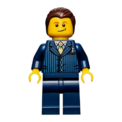 Фигурка Lego People 973pb0899 Businessman Pinstripe Jacket and Gold Tie City cty0460 Б/У - Retromagaz