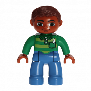 Фигурка Lego Boy Blue Legs Green Top Duplo 47394pb191 Б/У