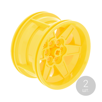 Колесо Lego Диск Technic Racing Medium 6 Pin Holes 56mm D. x 34mm 15038 51150 6065490 6276852 Yellow Б/У - Retromagaz