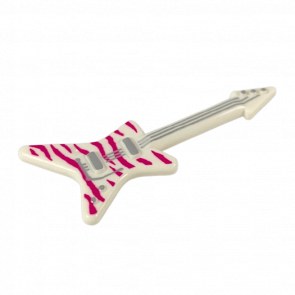 Мистецтво Lego Guitar Electric 'ML' Type with Magenta Tiger Stripes and Silver Strings 17356pb04 6257705 White Б/У - Retromagaz