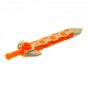 Зброя Lego Меч Long with Flat Silver Tip 24108pb01 6131162 Trans-Neon Orange Б/У - Retromagaz