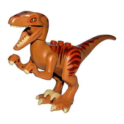 Фігурка Lego Динозавр Dinosaur Raptor Velociraptor with Dark Orange Back Animals Raptor03 Medium Nougat Б/У - Retromagaz