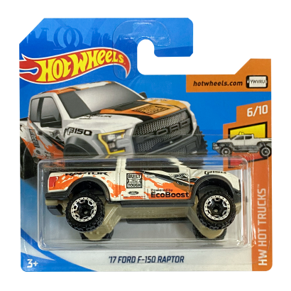 Машинка Базова Hot Wheels '17 Ford F-150 Raptor Hot Trucks 1:64 FJW59 White - Retromagaz