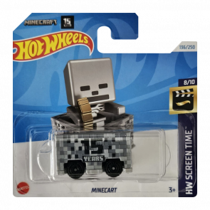 Машинка Базова Hot Wheels Minecraft Minecart Screen Time 1:64 HTB38 Grey - Retromagaz