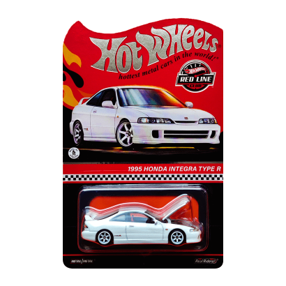 Машинка Premium Hot Wheels 1995 Honda Integra Type R Red Line Club RLC 1:64 HMY22 White - Retromagaz