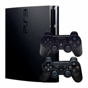 Набір Консоль Sony PlayStation 3 Slim 120GB Black Б/У  + Геймпад Бездротовий DualShock 3 - Retromagaz