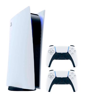 Набор Консоль Sony PlayStation 5 Digital Edition 825GB White Б/У  + Геймпад Беспроводной DualSense - Retromagaz