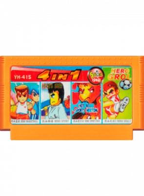 Сборник Игр RMC Famicom Dendy 4 in 1 Kunio-kun: Soccer League (Goal 3), Street Basket, Hot Blood Sports, River City Ransom Японская Версия Только Картридж Новый - Retromagaz