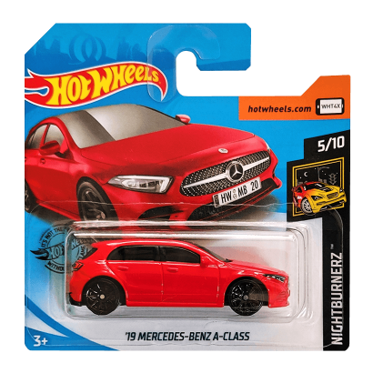 Машинка Базовая Hot Wheels '19 Mercedes-Benz A-Class Nightburnerz 1:64 GHD13 Red - Retromagaz