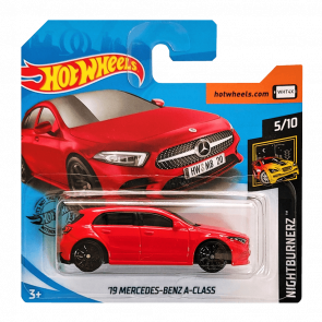 Машинка Базовая Hot Wheels '19 Mercedes-Benz A-Class Nightburnerz 1:64 GHD13 Red - Retromagaz