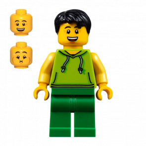 Фигурка Lego People 973pb2735 Lime Sleeveless Hoodie Male City twn351 1 Б/У - Retromagaz