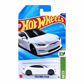 Машинка Базова Hot Wheels Tesla Model S Plaid EV 1:64 HYX58 White - Retromagaz