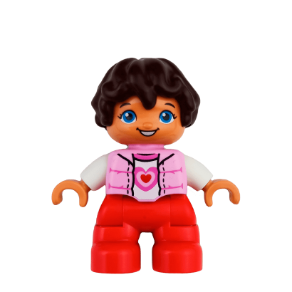 Фигурка Lego Girl Red Legs Bright Pink Top Duplo 47205pb057 Б/У - Retromagaz