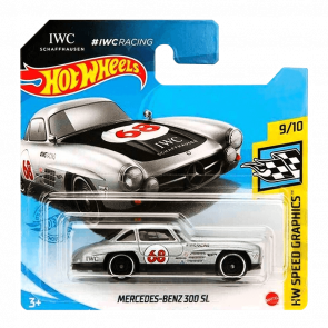 Машинка Базовая Hot Wheels IWC Schaffhausen Mercedes-Benz 300 SL Speed Graphics 1:64 GRY47 Silver - Retromagaz