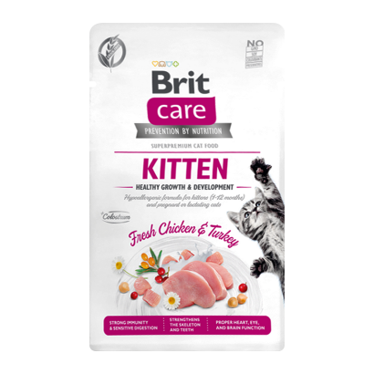 Сухий Корм для Котів Brit Care Kitten Growth & Developmen Курка та Індичка 400g - Retromagaz