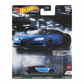 Машинка Premium Hot Wheels '16 Bugatti Chiron Exotic Envy 1:64 GRJ76 Blue - Retromagaz