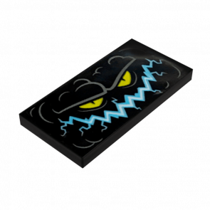 Плитка Lego Декоративная Cloud Creature Face With Medium Blue Electrified Sinister Smile and Yellow Eye 2 x 4 87079pb0408 6176606 Black Б/У