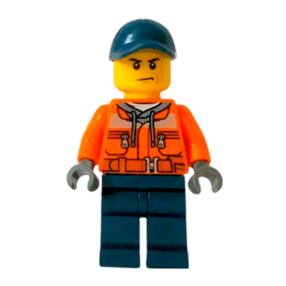 Фігурка Lego Construction 973pb1895 Worker Male Orange Safety Jacket City cty0641 1 Б/У - Retromagaz