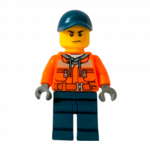 Фигурка Lego Construction 973pb1895 Worker Male Orange Safety Jacket City cty0641 1 Б/У - Retromagaz