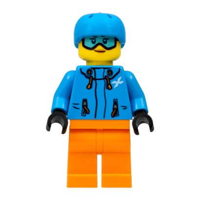 Фігурка Lego Recreation 973pb3412 Skier Female Dark Azure Jacket and Helmet City cty0991 1 Б/У - Retromagaz