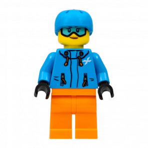 Фигурка Lego Recreation 973pb3412 Skier Female Dark Azure Jacket and Helmet City cty0991 1 Б/У