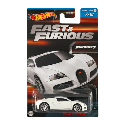 Тематична Машинка Hot Wheels Bugatti Veyron Fast & Furious 1:64 HNR88/HNT17 White - Retromagaz