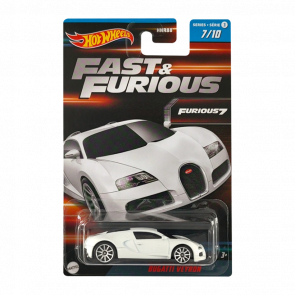 Тематическая Машинка Hot Wheels Bugatti Veyron Fast & Furious 1:64 HNR88/HNT17 White - Retromagaz