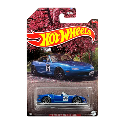 Тематическая Машинка Hot Wheels '91 Mazda MX-5 Miata Japanese Classics 1:64 HLK17 Blue - Retromagaz