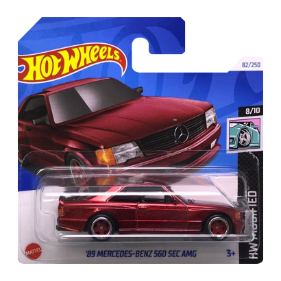 Машинка Базовая Hot Wheels '89 Mercedes-Benz 560 SEC AMG Super Treasure Hunt STH Modified 1:64 HTF33 Red - Retromagaz