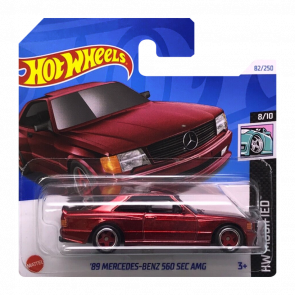 Машинка Базовая Hot Wheels '89 Mercedes-Benz 560 SEC AMG Super Treasure Hunt STH Modified 1:64 HTF33 Red